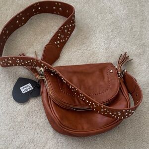Imoshion Brown Studded Crossbody Bag